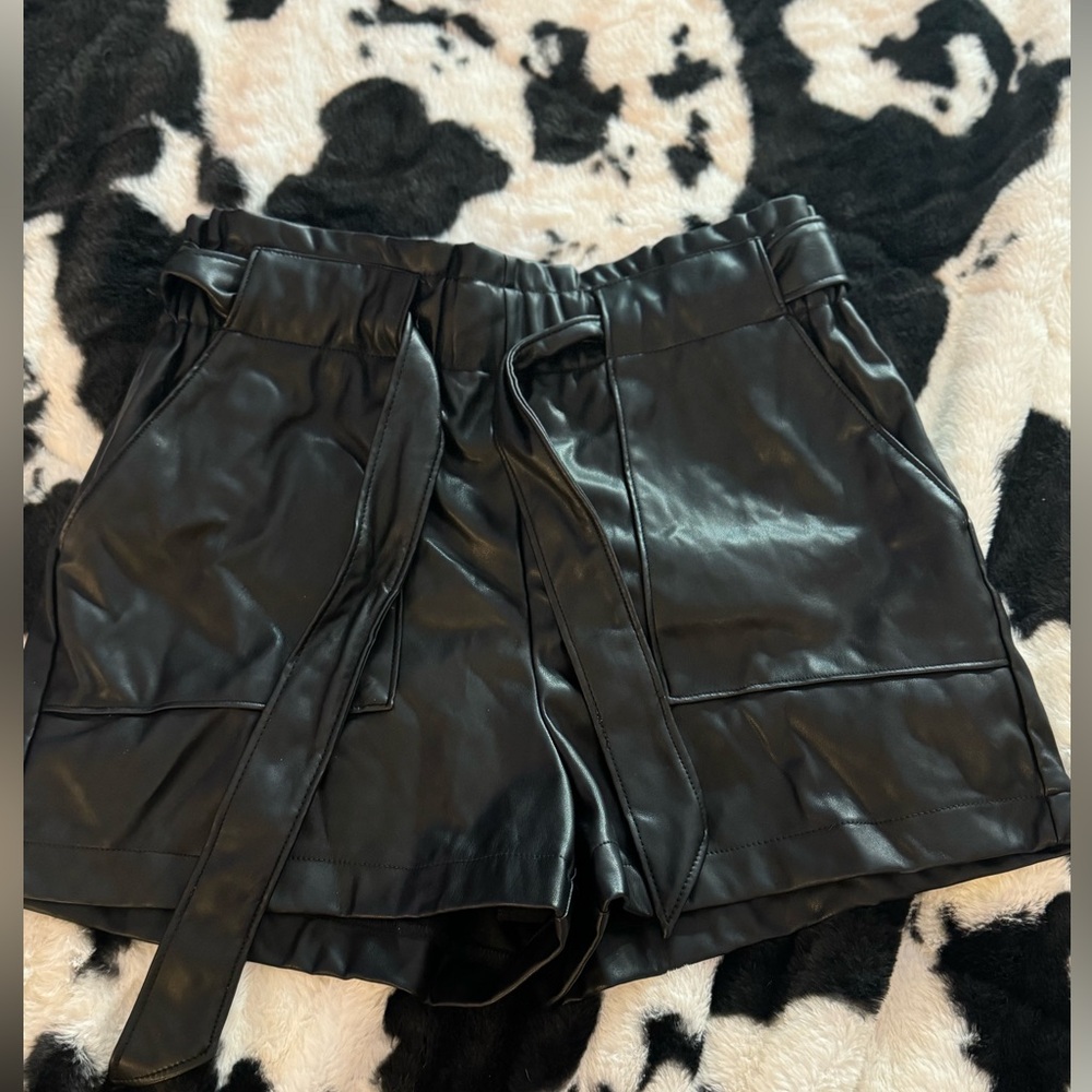 Leather shorts